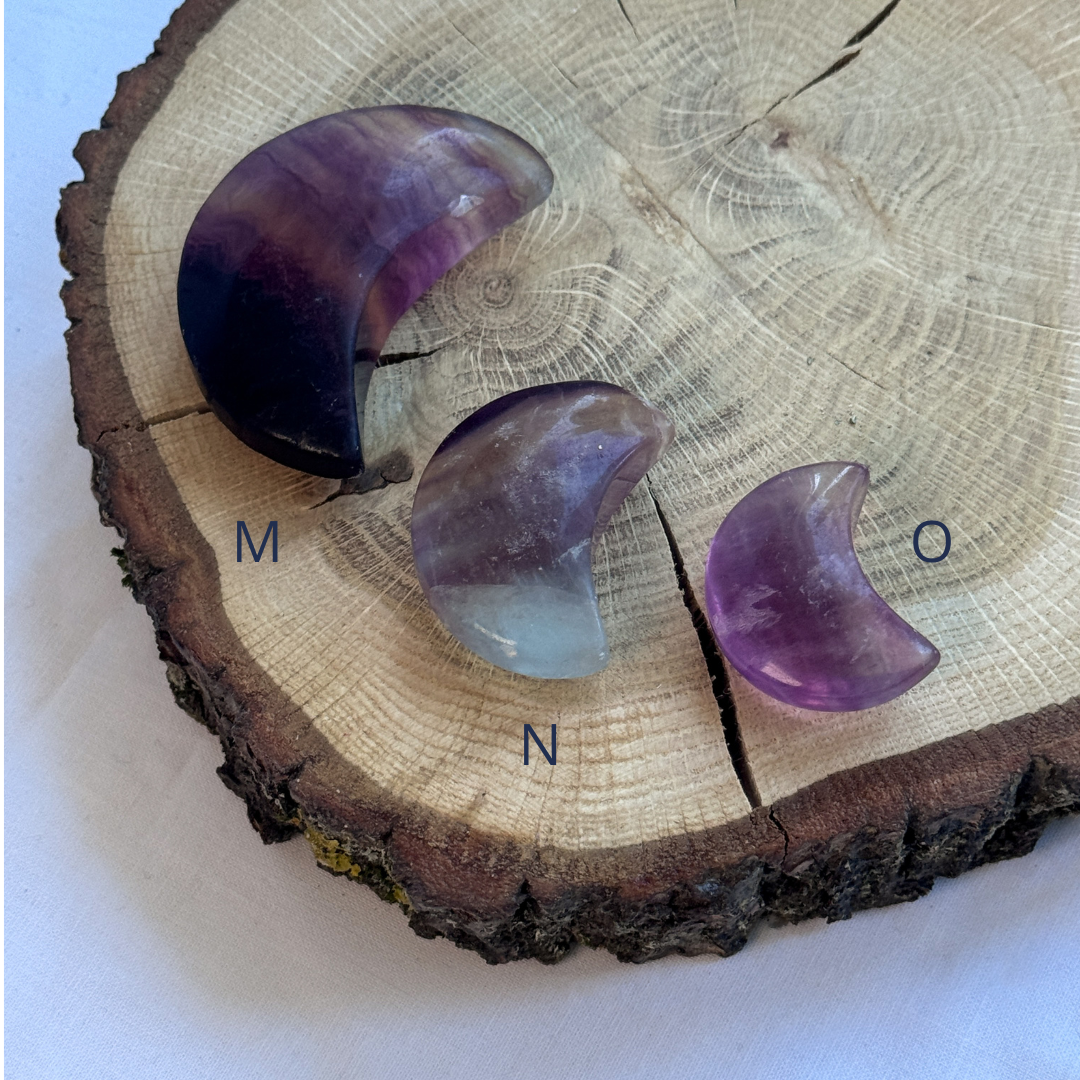 Regenbogen Flourit Mond Carving