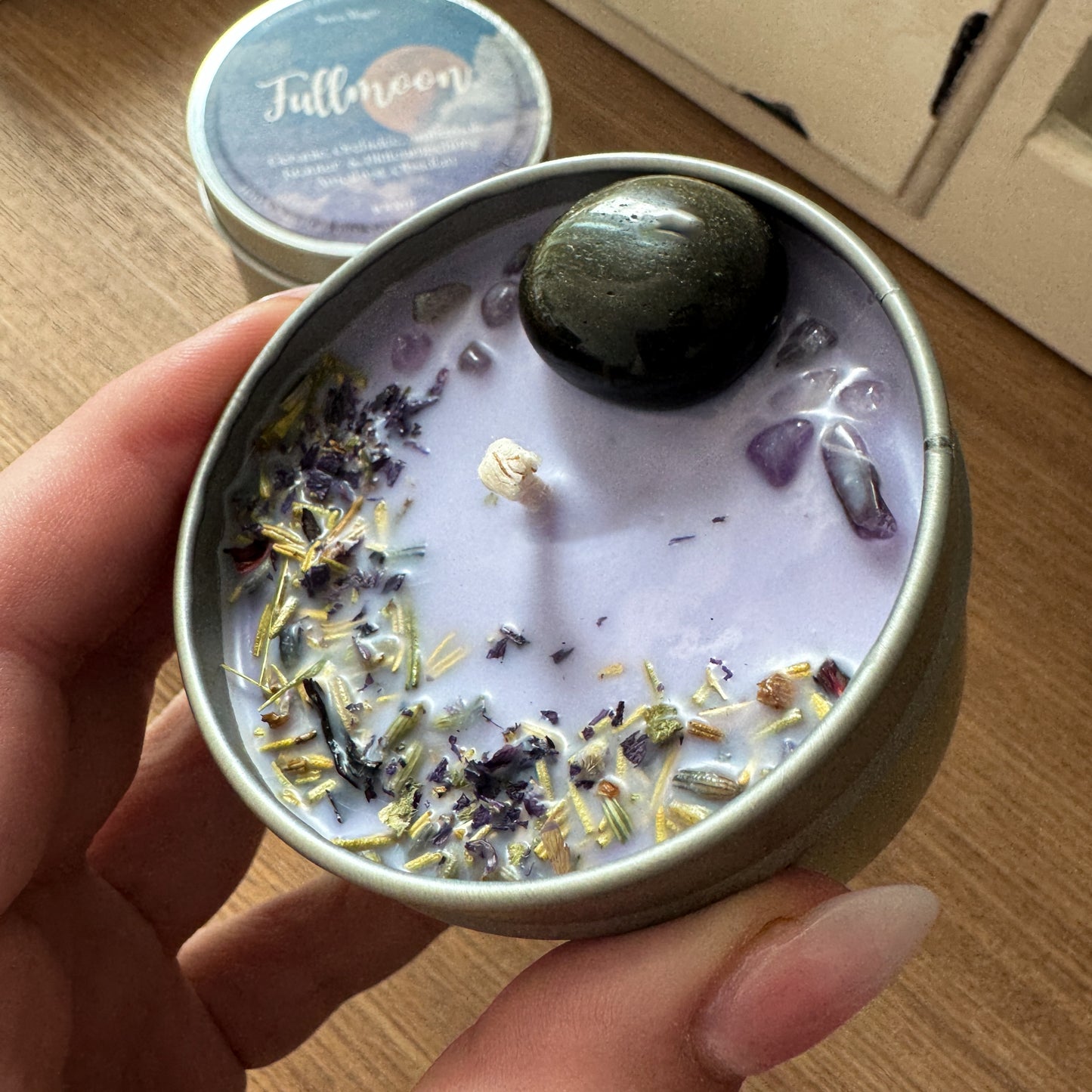 "Vollmond" Kristall Ritualkerze