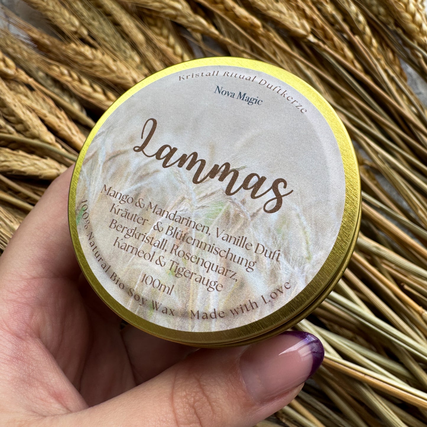 "Lammas" Kristall Ritualkerze