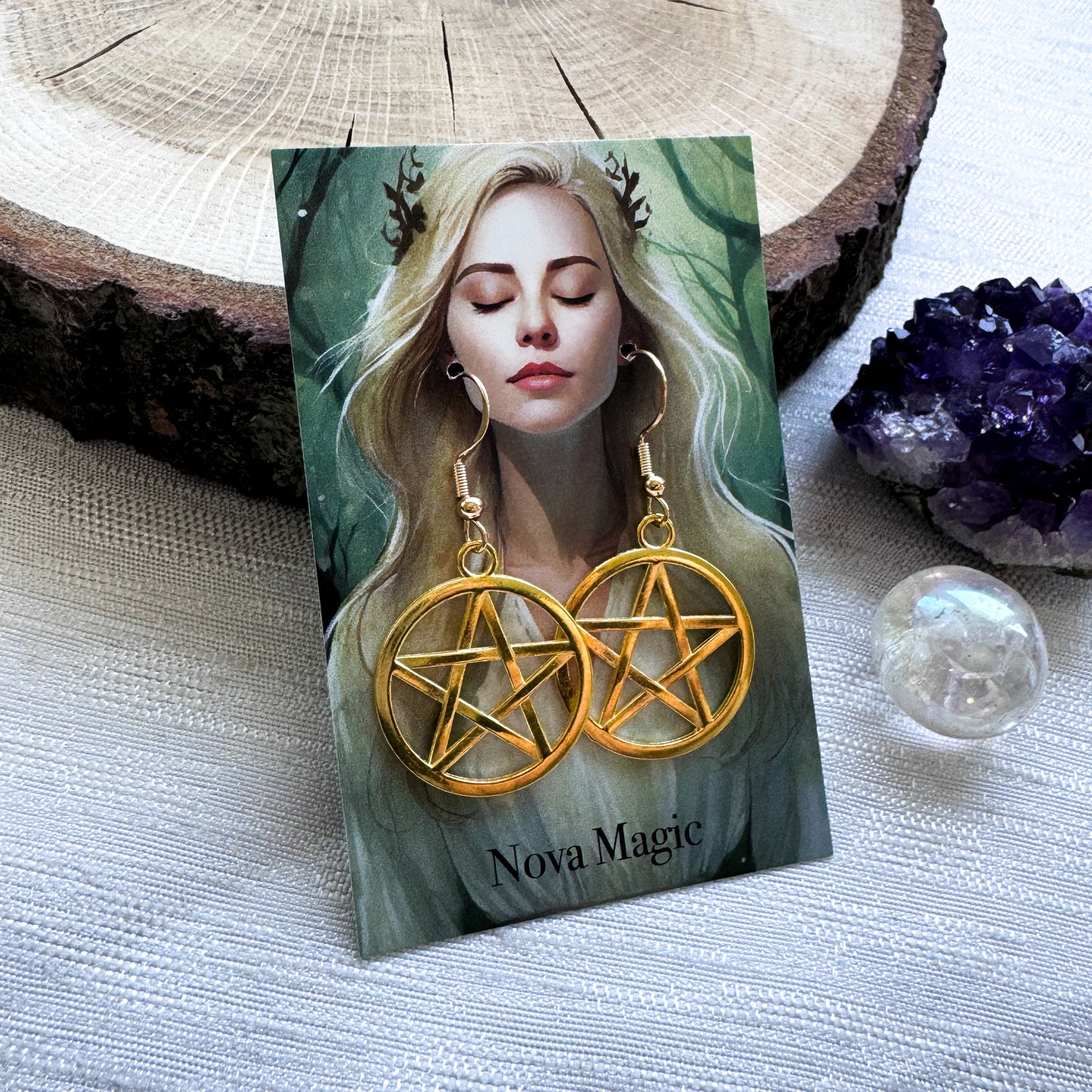 Ohrring Paar "Pentagram" Gold