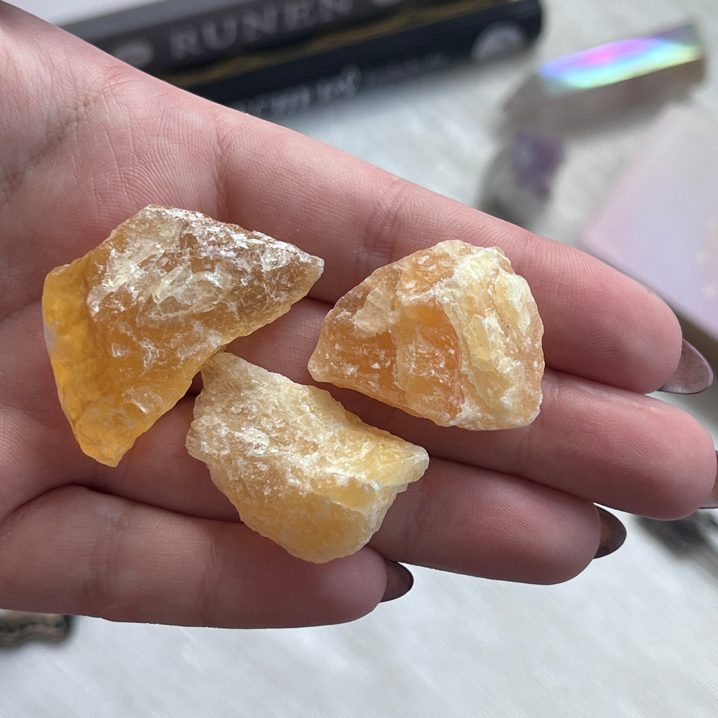 "Orangen-Calcit" Rohstück